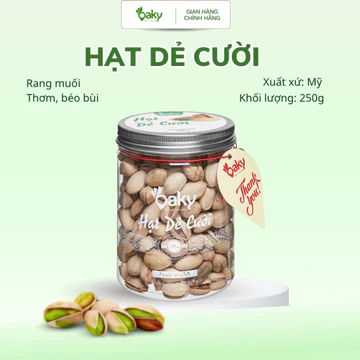 Hạt Dẻ Cười Rang Muối Oaky Nhập Khẩu Mỹ, Phù hợp cho người ăn kiêng, ăn vặt, mẹ bầu, sữa hạt-Hũ 250g