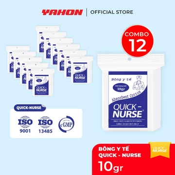 Bông Cuộn Y Tế QUICK-NURSE Bao 10g | Bông Gòn Tự Nhiên, Sơ Cứu Vết Thương Tiêu Chuẩn CGMP