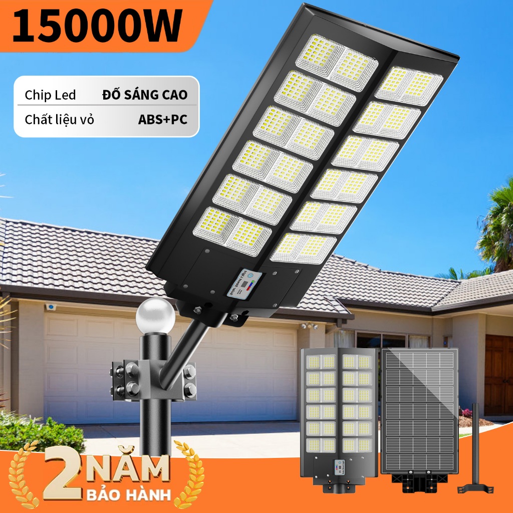 Đèn năng lượng mặt trời 15000w chính hãng,Cảm Biến Chuyển Động,Đèn trụ cổng,Đèn led siêu sáng