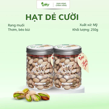Combo 2 Hạt Dẻ Cười Rang Muối Oaky Nhập Khẩu Mỹ, Phù hợp cho người ăn kiêng, ăn vặt, sữa hạt-Hũ 250g