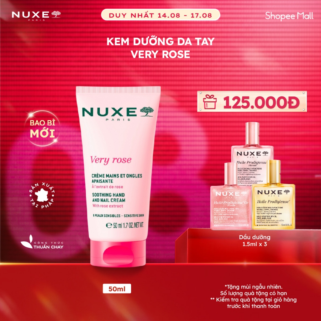Kem Dưỡng Tay Và Móng Nuxe Very Rose Hand And Nail Cream 50ml