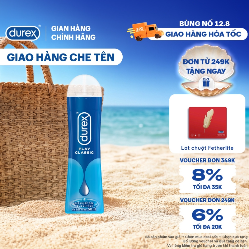 [MỚI] Gel bôi trơn Durex Classic gốc nước – Bao bì mới, cải tiến công thức thêm mượt mà, 50ML/chai