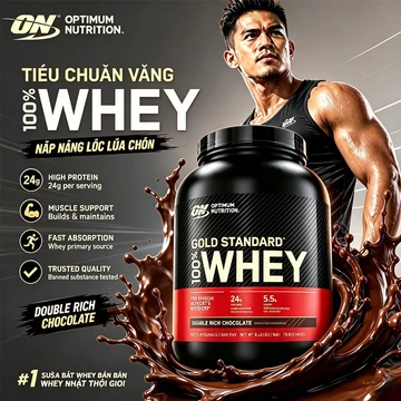 Optimum Nutrition Tiêu chuẩn vàng 100% Whey Protein (2.27kg) | Whey Protein Isolate #1 Ingredient