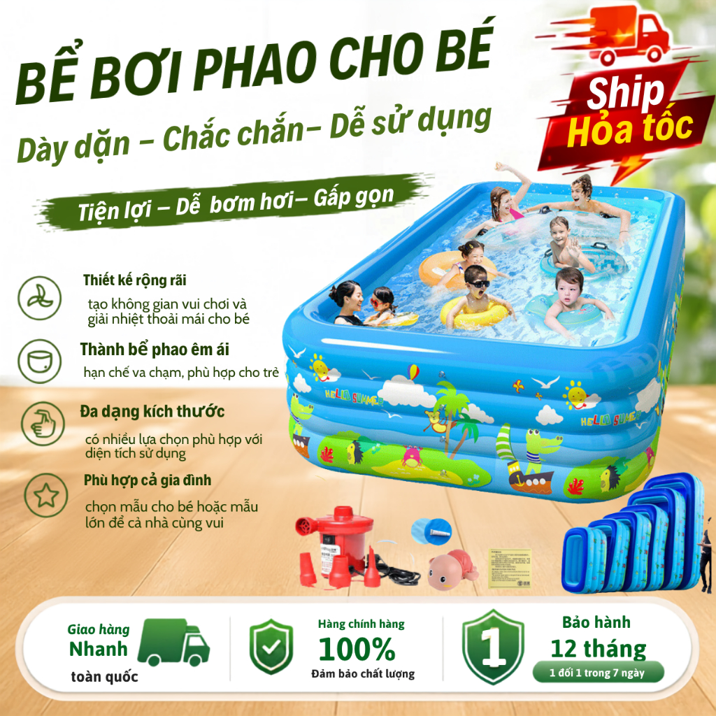Bể bơi phao KAW – Giải nhiệt mùa hè, vui chơi tại nhà, tiện lợi – gọn gàng – dễ sử dụng