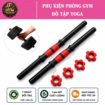 Bộ Thanh Đòn Tạ Tay 40cm/50cm – Tay Cầm Tạ Lắp Tạ Đĩa Tập Gym, Tập Tay, Vai, Ngực Tại Nhà