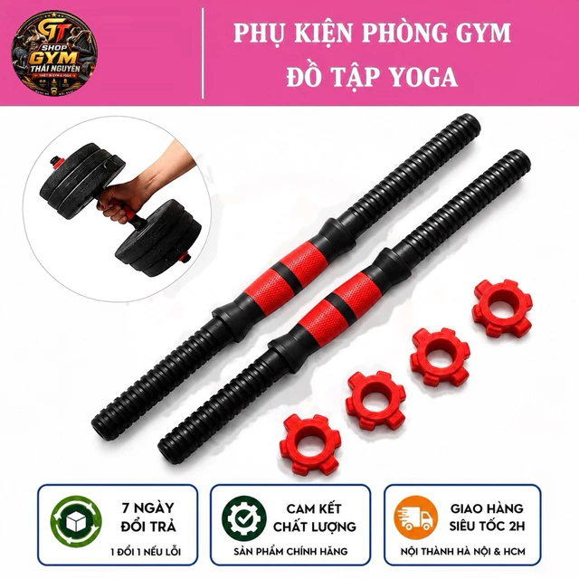 Bộ Thanh Đòn Tạ Tay 40cm/50cm – Tay Cầm Tạ Lắp Tạ Đĩa Tập Gym, Tập Tay, Vai, Ngực Tại Nhà