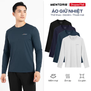 Áo Thun Dài Tay Giữ Nhiệt Nam MENTORIS Vải Texture Thể Thao, Bề Mặt Nhám, Mềm Mại, Nhẹ Nhàng MCTD25W014