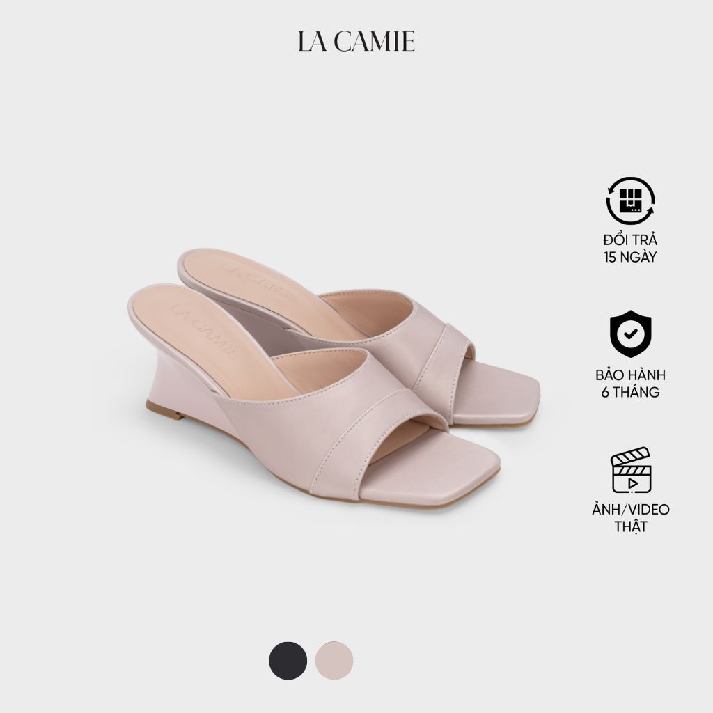 Dép xuồng chất liệu Da microfiber satin với thiết kế tinh tế thanh lịch thương hiệu La Camie DX6LC0501