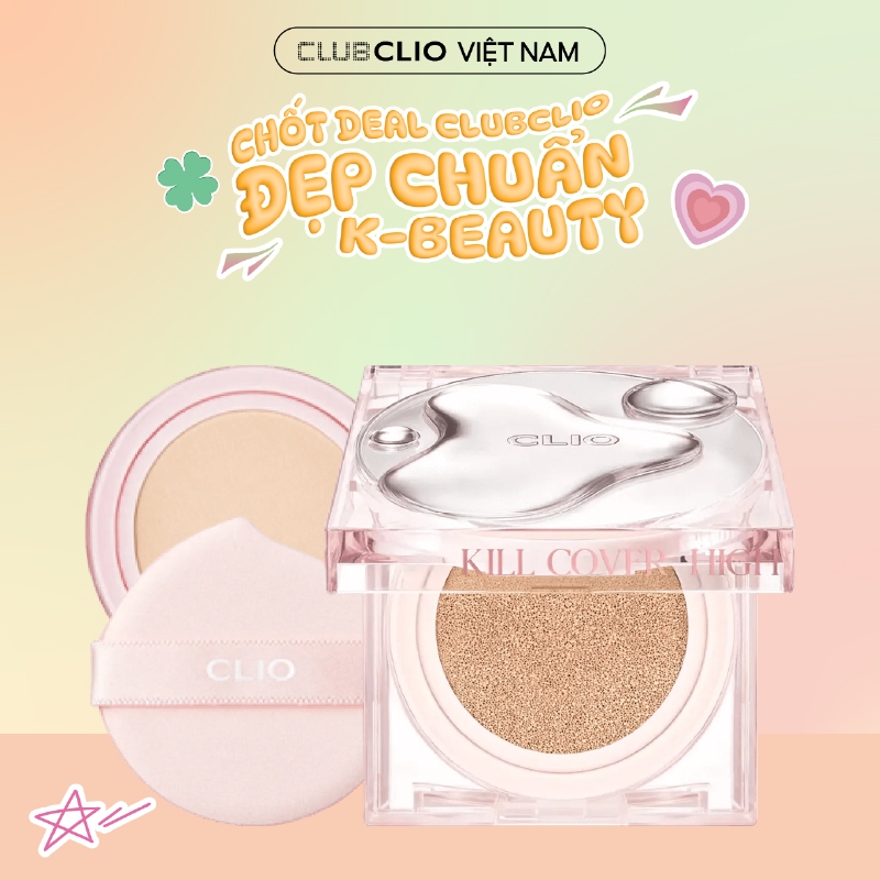 [Săn Deal] Phấn Nước Clio Hiệu Ứng Căng Bóng Kill Cover High Glow Cushion (14Gx2) (Tặng kèm lõi)