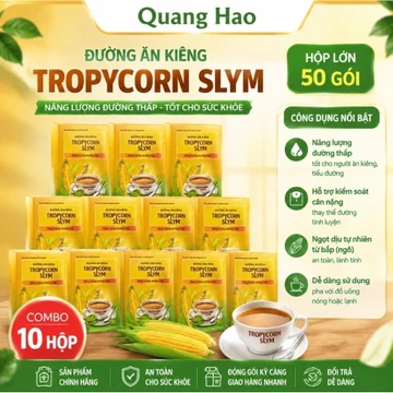 Đường Bắp Ăn Kiêng Tropycorn Slym 50 Gói x 2g – Đường Thay Thế Dùng Cho Đồ Uống, Nấu Ăn – Quang Hao