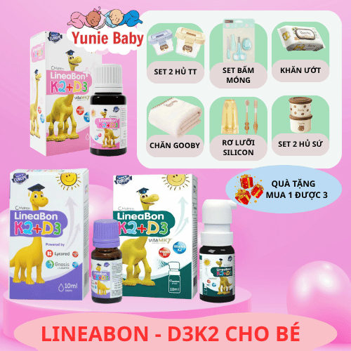 [DATE 2028][Kèm Quà] LineaBon Vitamin D3K2MK7 - Canxi Bestical Hấp thu Canxi cho trẻ
