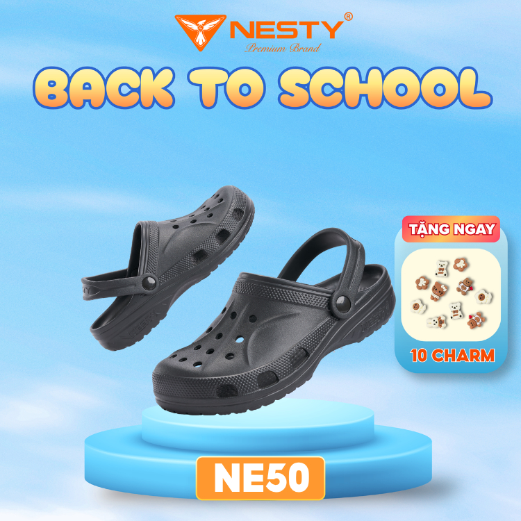 [NE50] [Tặng Charm] Dép Sục NESTY Không Thấm Nước, Nhẹ, Êm Chân 3cm Full Size Gia Đình ( KO1 )