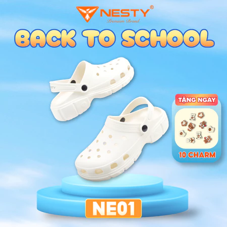[NE01] [Tặng Charm] Dép Sục Nam Nữ NESTY Kiểu Dáng Basic Đế Mềm Cao 4cm ( KO1 )