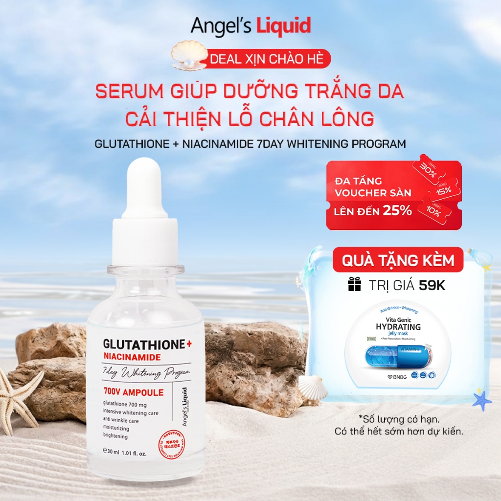 Serum Dưỡng Trắng Se Khít Lỗ Chân LôngGlutathione + 5% Niacinamide 7Day Whitening 30ml