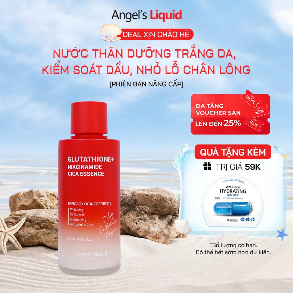 PREMIUM] Nước Thần Làm Trắng, Kiểm Soát Dầu Angel's Liquid Glutathione Plus Niacinamide Cica Essence 150ml