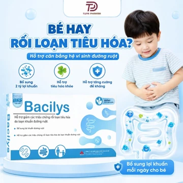 Men Vi Sinh Bacilys 2 Tỷ Lợi Khuẩn Hỗ Trợ Rối Loạn Tiêu Hóa, Tiêu Chảy Cân Bằng Hệ Vi Sinh Đường Ruột Hộp 10 Ống 5ml