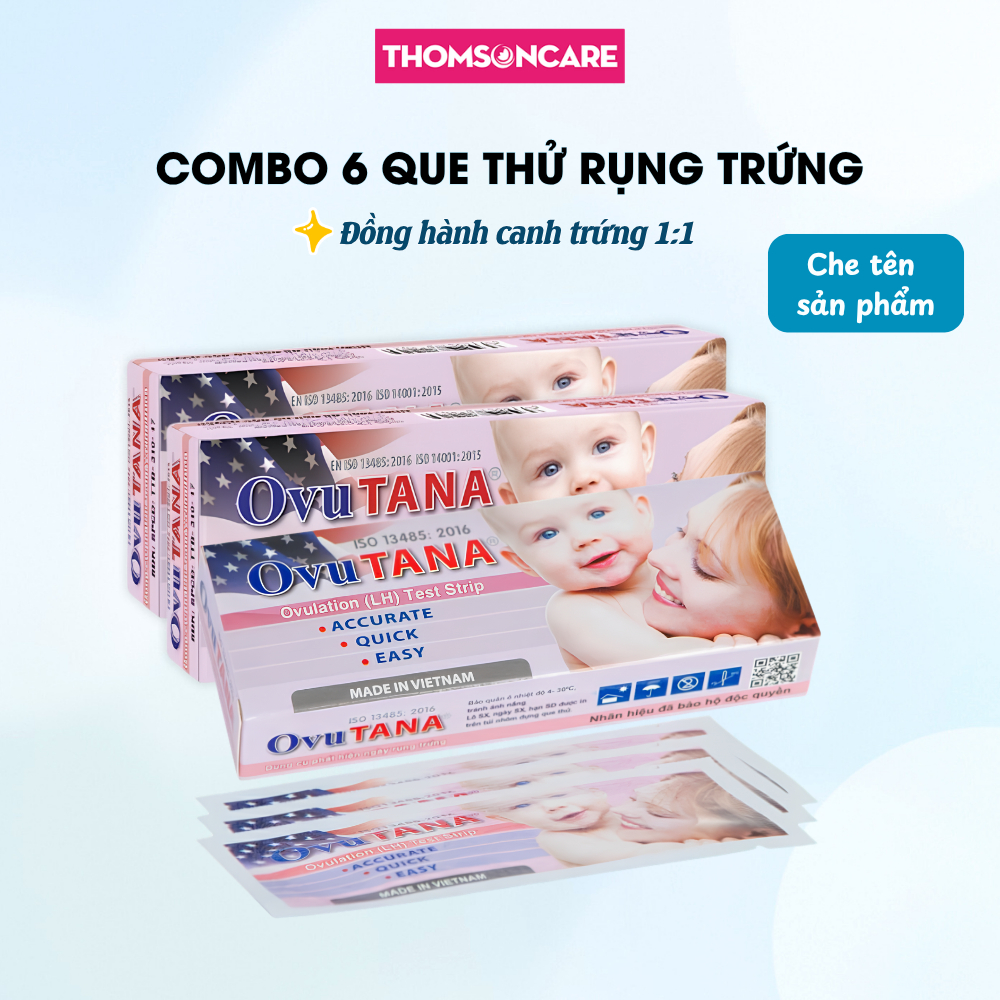 Combo 6 Que thử rụng trứng Ovutana/ Bemom – Chính xác cao, test nhanh tìm thời điểm trứng rụng, que canh trứng cho nữ