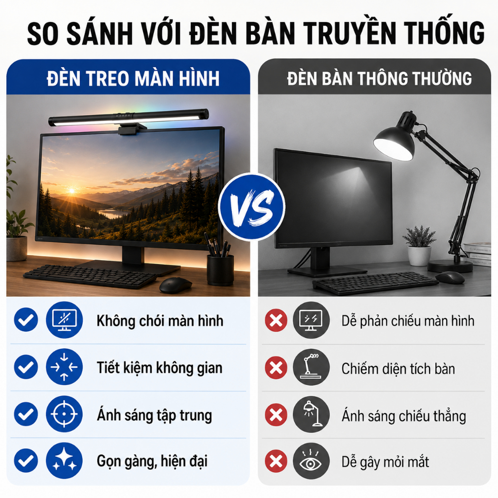 Thanh đèn màn hình màn hình máy tính ONR, Thanh đèn màn hình chăm sóc mắt vô cấp, Đèn LED làm mờ 44cm Nghiên cứu là | BigBuy360 - bigbuy360.vn