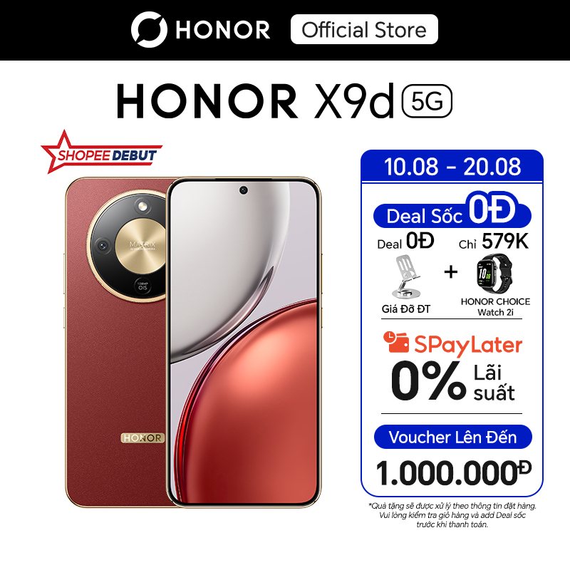 [ƯU ĐÃI ĐỘC QUYỀN] Điện Thoại HONOR X9d 5G 8GB/12GB + 256GB/512GB | Pin 8300mAh | Camera AI OIS 108 MP| BH 24 Tháng