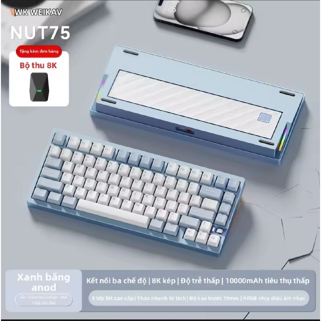 Bàn phím cơ WEIKAV NUT75 | Nhôm CNC | BigBuy360 - bigbuy360.vn