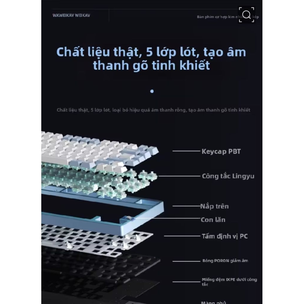 Bàn phím cơ WEIKAV NUT75 | Nhôm CNC | BigBuy360 - bigbuy360.vn