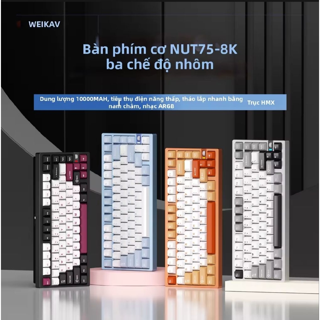 Bàn phím cơ WEIKAV NUT75 | Nhôm CNC | BigBuy360 - bigbuy360.vn
