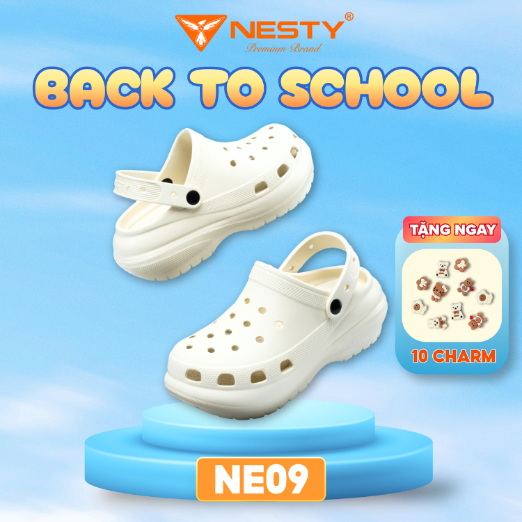 [NE09] [Tặng Charm] Dép Sục Nữ NESTY Đế Cao 6cm Kiểu Dáng Basic ( KO3 )