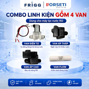 Combo 4 van Forseti kèm dây lai van áp cao, van áp thấp, van flow, van điện từ cho máy lọc nước RO