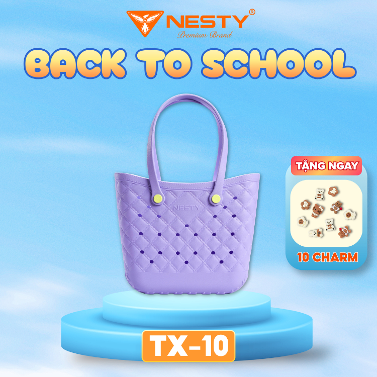 [TX-10][tặng charm]Túi Xách Nữ NESTY Size Lớn Kiểu Dáng Dễ Thương Hoa Văn Caro ( KO2 )