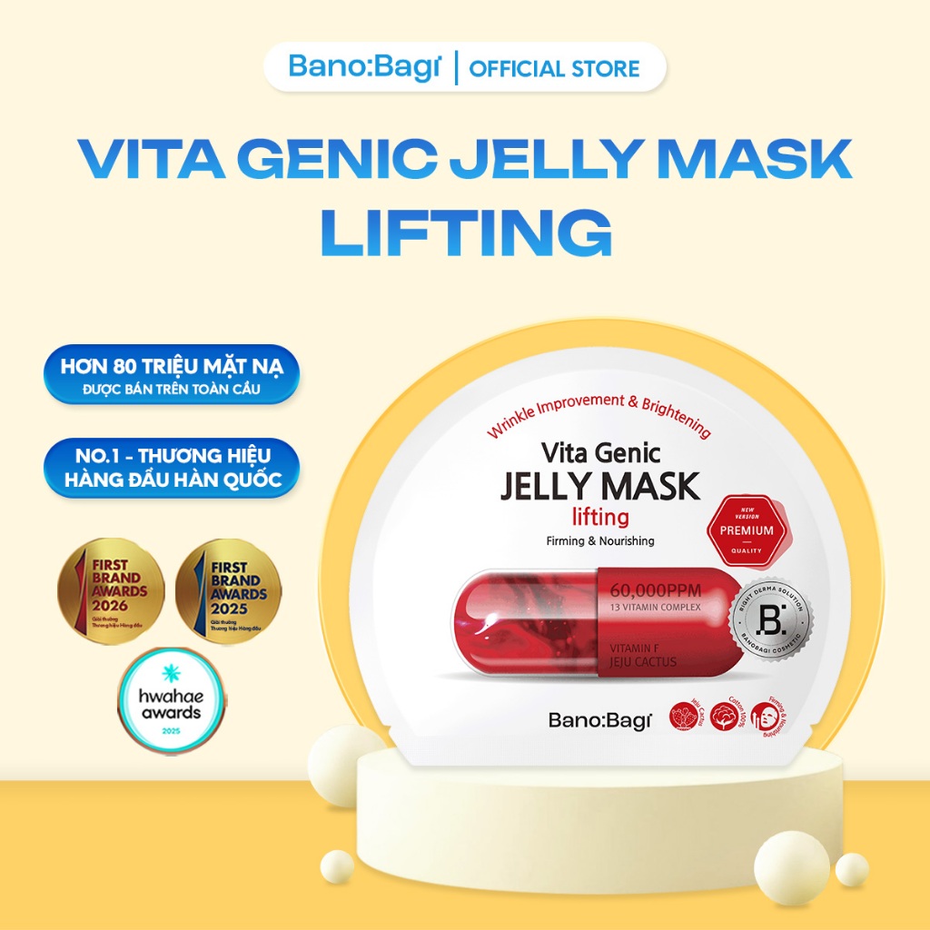 Mặt Nạ Bano:Bagi Vita Genic Jelly Mask Lifting giúp nâng cơ và săn chắc da, cho làn da đàn hồi