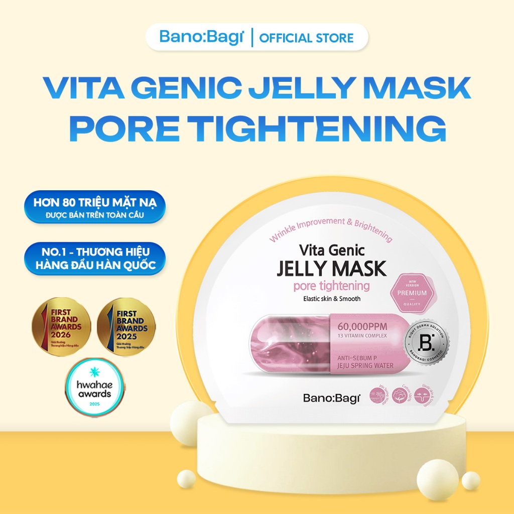 Mặt Nạ Bano:Bagi Vita Genic Jelly Mask Pore Tightening Giúp Se Khít Lỗ Chân Lông, Kiểm Soát Bã Nhờn 30ml