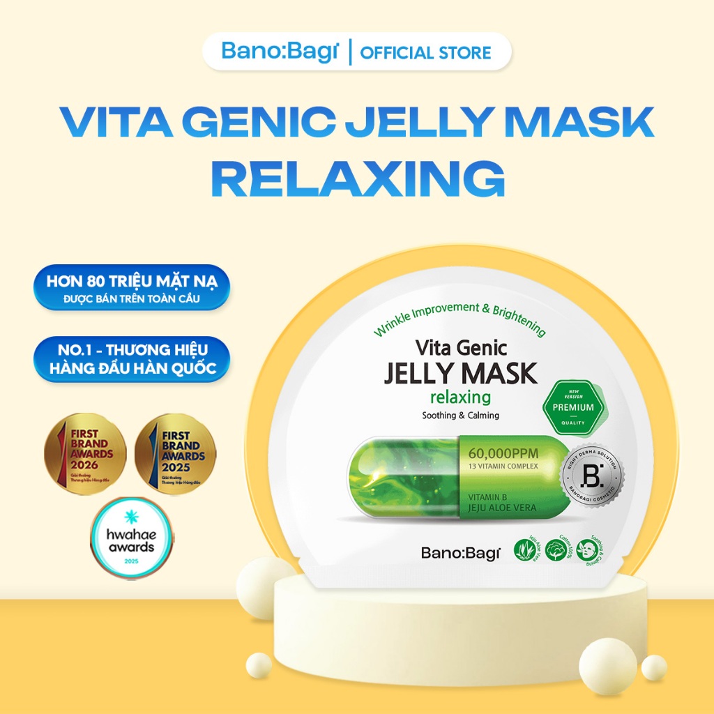 Mặt Nạ Bano:Bagi Vita Genic Jelly Mask Relaxing Bổ Sung Vitamin B Dành Cho Làn Da Mệt Mỏi 30ml