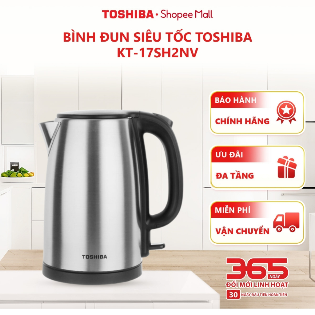 Bình đun siêu tốc Toshiba KT-17SH2NV - 1.7L - Bảo hành 12 tháng |HỎA TỐC HCM|