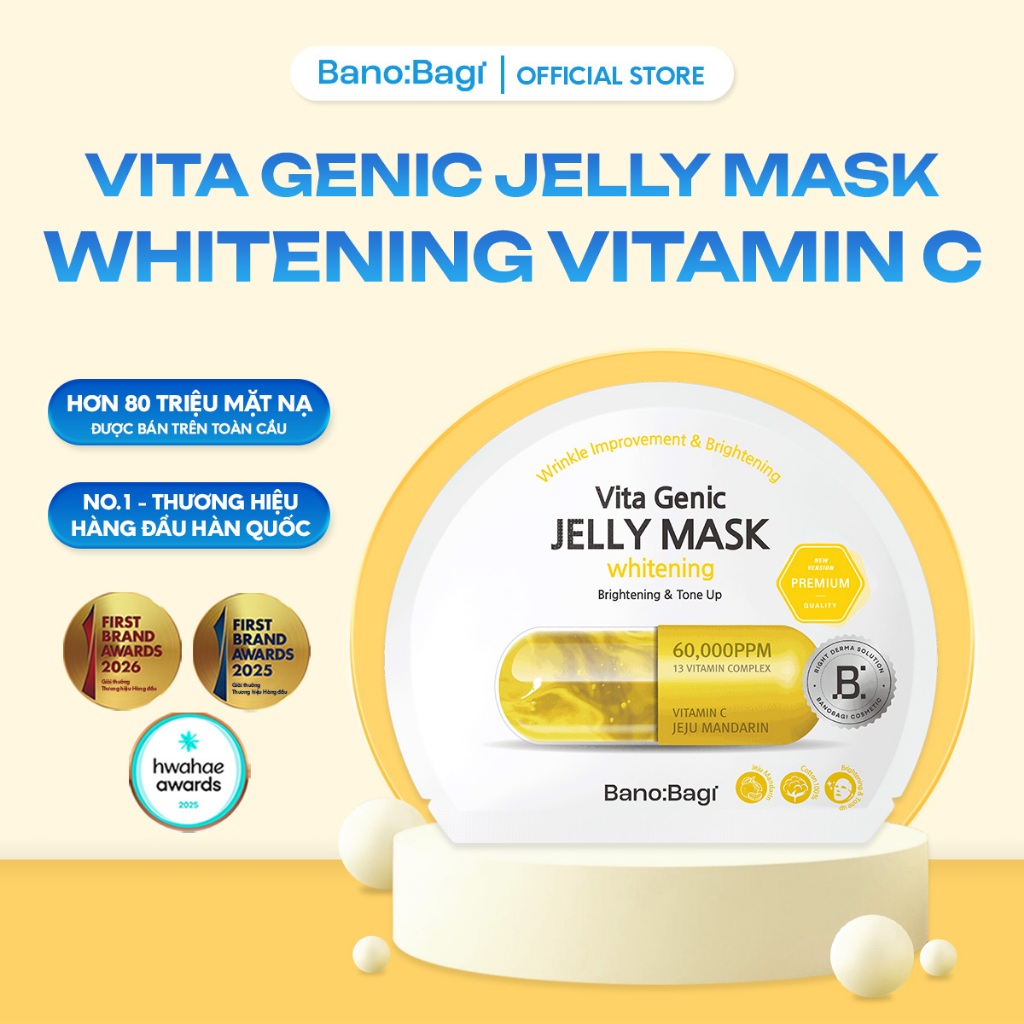 Mặt Nạ Bano:Bagi Vita Genic Jelly Mask Whitening Vitamin C Dưỡng Trắng 30ml