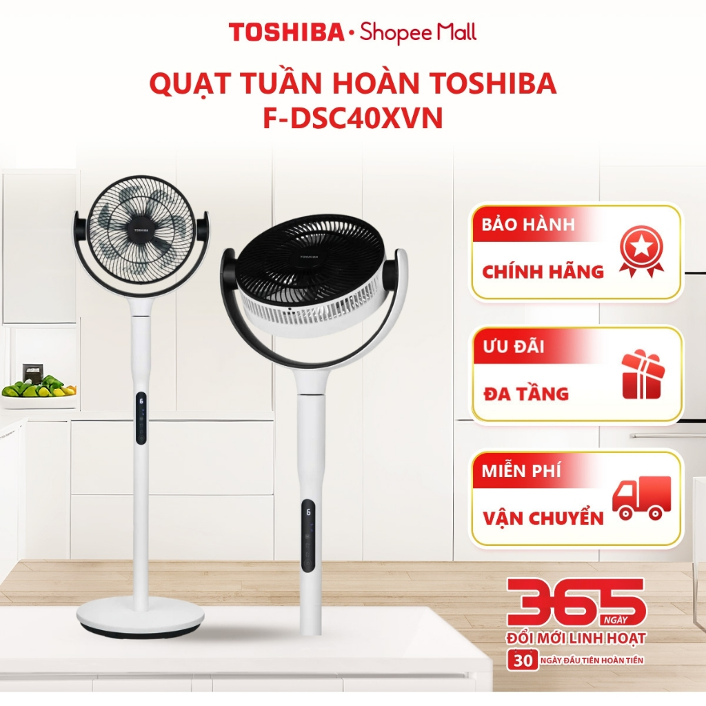 Quạt tuần hoàn Toshiba F-DSC40XVN(W), bảo hành chính hãng 12 tháng - Hỏa tốc HCM