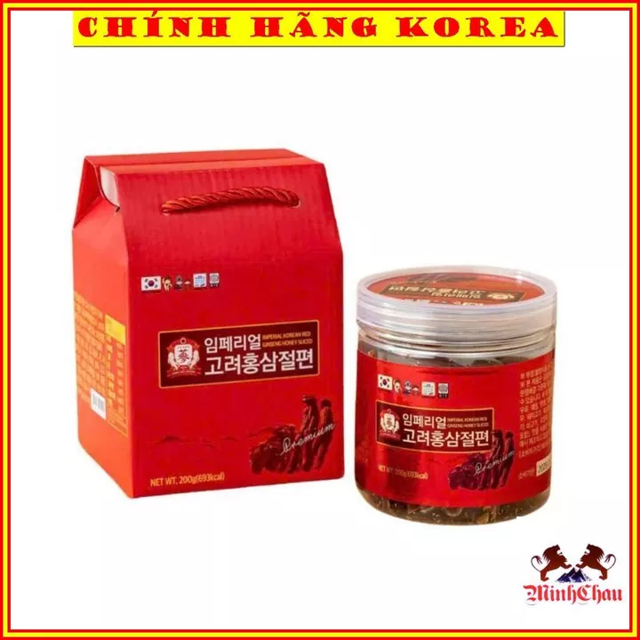 Sâm lát mật ong hàn quốc chính hãng hộp, quà 200g - Hồng sâm lát tẩm mật ong