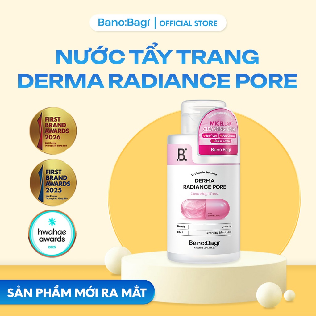 Nước tẩy trang Bano:Bagi Derma Radiance Pore Cleansing Water 500ML