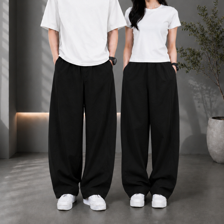 Quần Kaki ống rộng cong PN STORE form rộng chất kaki mềm mịn không nhăn cạp khoá chun QOC1 | BigBuy360 - bigbuy360.vn