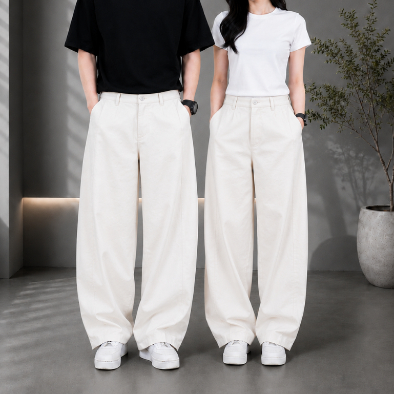Quần Kaki ống rộng cong PN STORE form rộng chất kaki mềm mịn không nhăn cạp khoá chun QOC1 | BigBuy360 - bigbuy360.vn