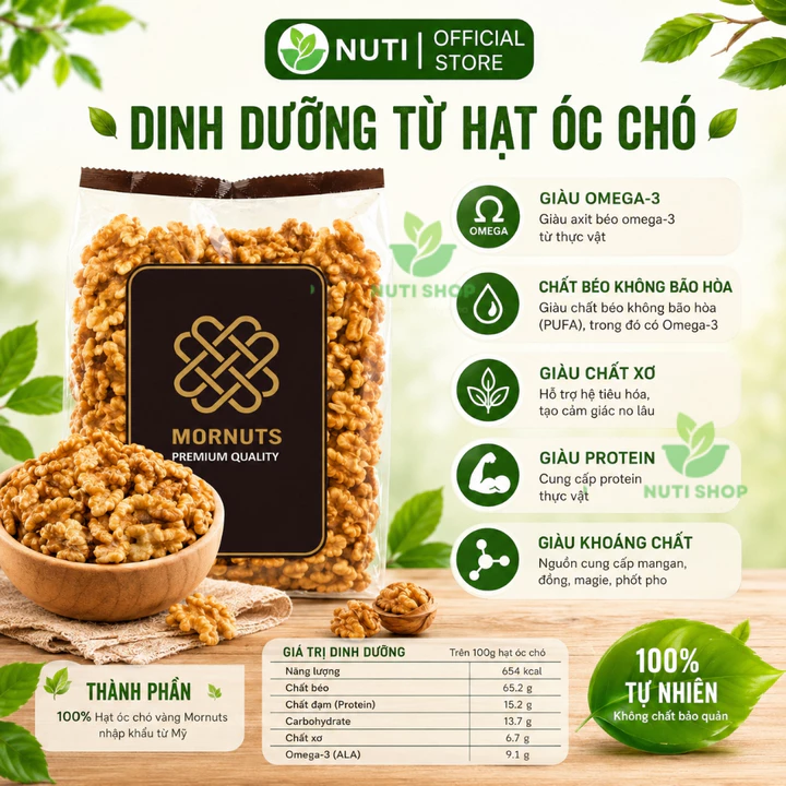 Nhân Hạt Óc Chó Mỹ Mornuts 400g – Óc Chó Vàng/Đỏ Tách Vỏ, Béo Bùi – 4