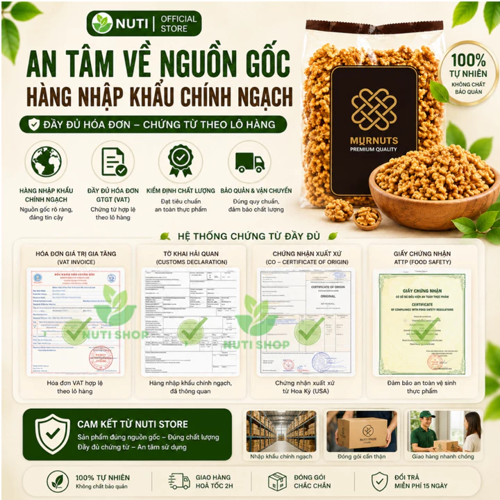 Nhân Hạt Óc Chó Mỹ Mornuts 400g – Óc Chó Vàng/Đỏ Tách Vỏ, Béo Bùi – 6