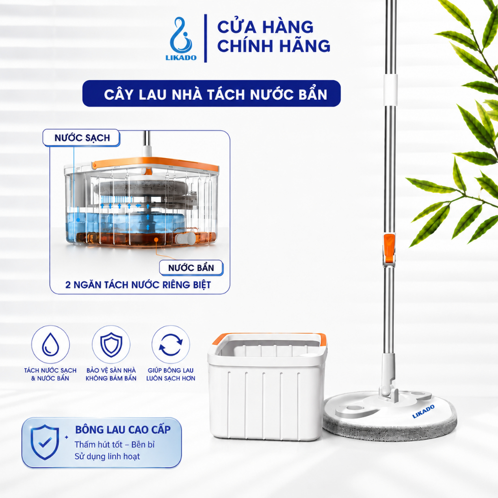 Cây lau nhà thông minh tách nước bẩn thông minh LKD -821