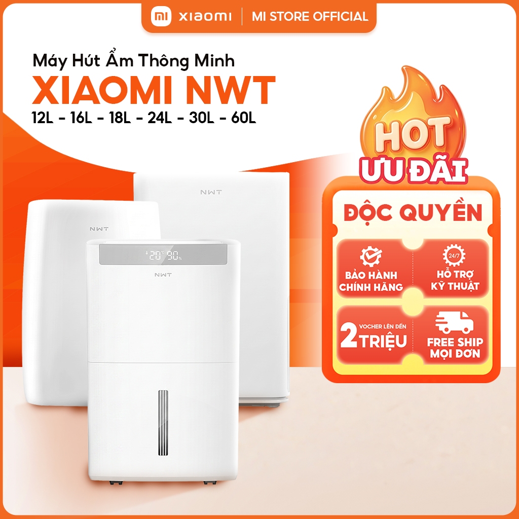 Máy Hút Ẩm Xiaomi NWT | 12L 16L 18L 24L 30L 60L, Điều Khiển App, Hút Ẩm Thông Minh Gia Đình