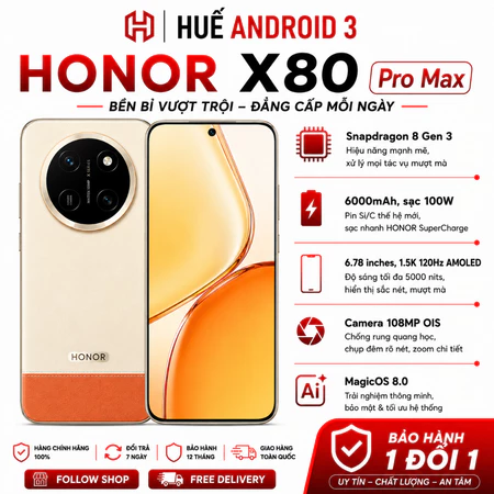 Điện thoại Honor X80 Pro Max (Snapdragon 6 Gen 5 - Pin 11.000mAh) New Seal LG Phone 2