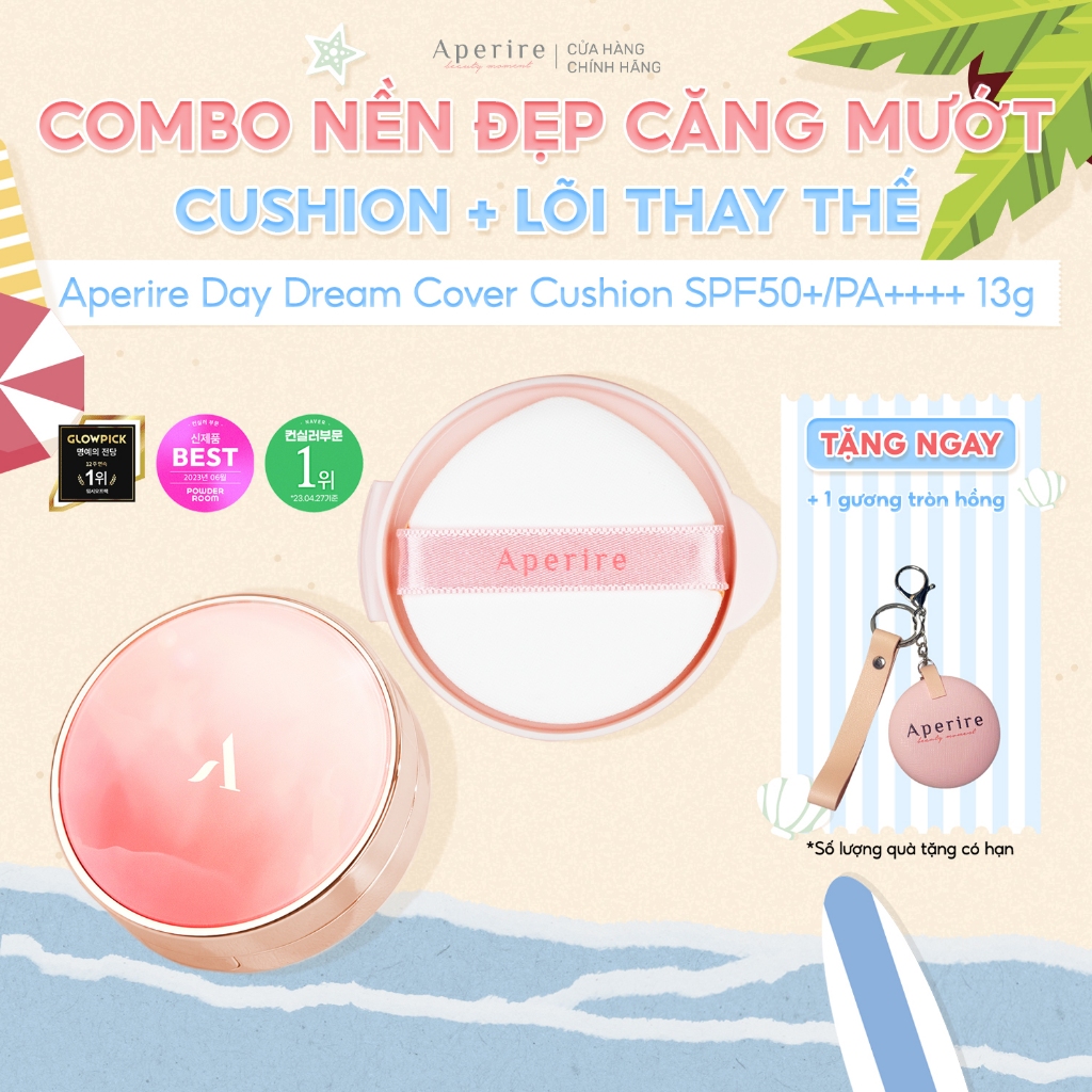 COMBO Cushion Kèm Lõi Thay Thế Che Phủ Hoàn Hảo Aperire Day Dream Cover Cushion SPF50+/PA++++ 13g