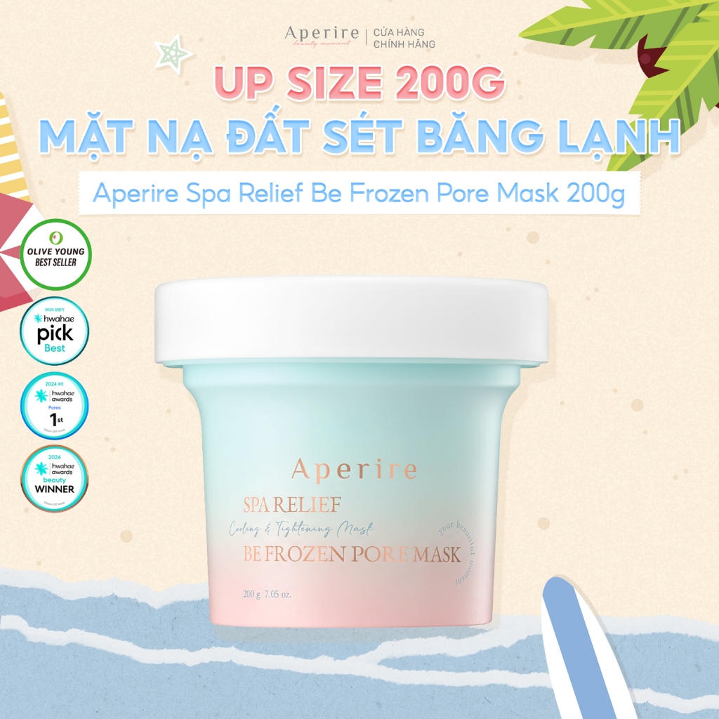 (Upsize 200g) Mặt Nạ Đất Sét Băng Lạnh Nhỏ Lỗ Chân Lông Giảm Dầu Thừa Aperire Be Frozen Pore Mask 200G