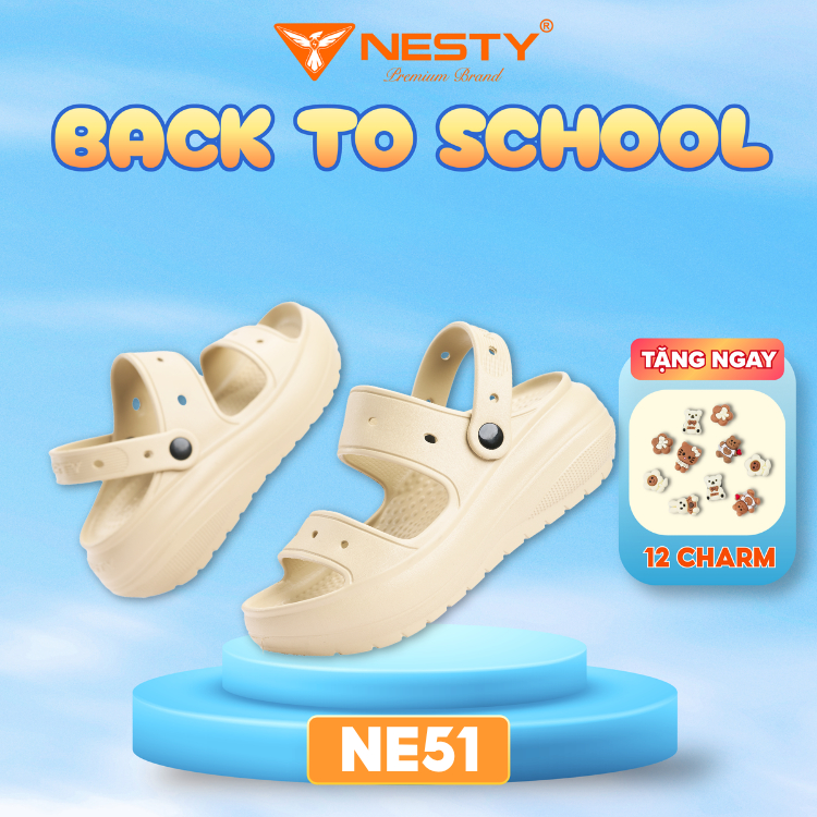 [NE51] [Tặng Charm] Dép Sandal Nữ Đế Cao 6cm Đúc Nguyên Khối Thương Hiệu NESTY ( KO2 )