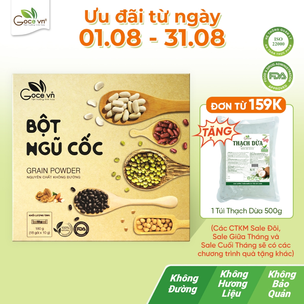 Bột ngũ cốc mix 10 loại hạt dinh dưỡng Goce – 180g (18 gói x10g)