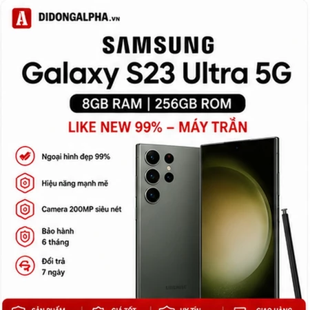 Điện Thoại Samsung Galaxy S23 Ultra 5G 8GB/256GB Like New Máy Trần - Snapdragon 8 Gen 2