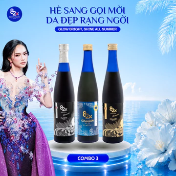 Combo 3 Chai Nước Uống Collagen 82X: COLLAGEN CLASSIC - COLLAGEN SAKURA - PLACENTA SAKURA 500ml/ Chai